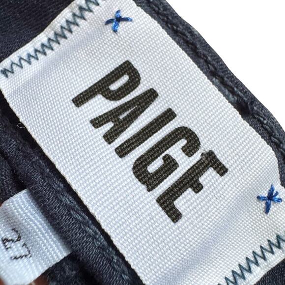 Paige Jeans Womens 27 Blue Verdugo Ultra Skinny Drip Print Stretch Denim Pants - Picture 3 of 14